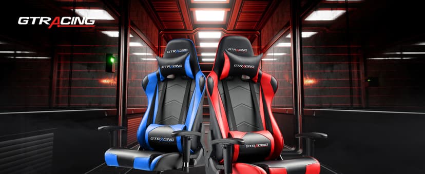 GTRACING Gaming Chair Racing Office Computer Ergonomic Video Game Chair Backrest and Seat Height Adjustable Swivel Recliner with Headrest and Lumbar Pillow Esports Chair (Red)