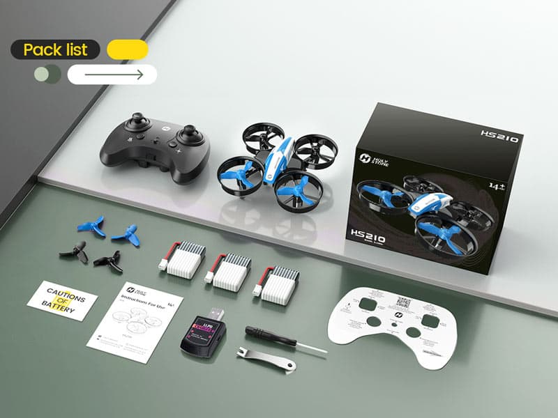 Holy Stone Mini Drone for Kids and Beginners RC Nano Quadcopter Indoor Small Helicopter Plane with Auto Hovering, 3D Flips, Headless Mode and 3 Batteries, Great Gift Toy for Boys and Girls, HS210 Blue