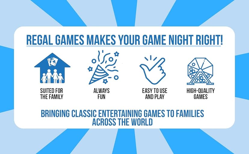 Regal Games Card Games for Kids - Go Fish, Crazy 8's, Old Maid, Slap Jack, Garbage Monster, War - Simple & Fun Classic Family Table Games - Games May Vary (6 Set)