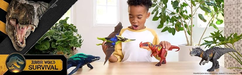Mattel Jurassic World Wild Roar Brachauchenius Dinosaur Action Figure Toy with Chomp Attack, Light Up Feature & Roar Sound, Scan Code for Digital Play