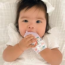 Itzy Ritzy Silicone Teething Mitt - Soothing Infant Teething Mitten with Adjustable Strap, Crinkle Sound & Textured Silicone to Soothe Sore & Swollen Gums - For Ages 3 Months & Up (Cactus)