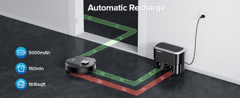 Robot Vacuum and Mop Combo, Robot Vacuum Self-Emptying with 11500Pa Suction, 70-Day Capacity, Fast Home Mapping, LiDAR Navigation, Smart Obstacle Avoidance, Ideal for Pet Hair, Carpet, Hard Floor