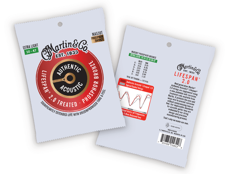 MARTIN Authentic Acoustic Guitar Strings - Lifespan 2.0 Treated