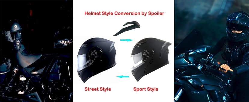 1Storm Motorcycle Modular Full Face Helmet Bike Flip up Dual Visor Sun Shield: HB89 Matt Black