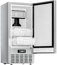 EUHOMY Commercial Ice Maker Machine,120lbs/24H Stainless Steel Under Counter Ice Machine with 33lbs Storage Bin, Freestanding Ice Maker for Home/Bar/Cafe/Restaurant