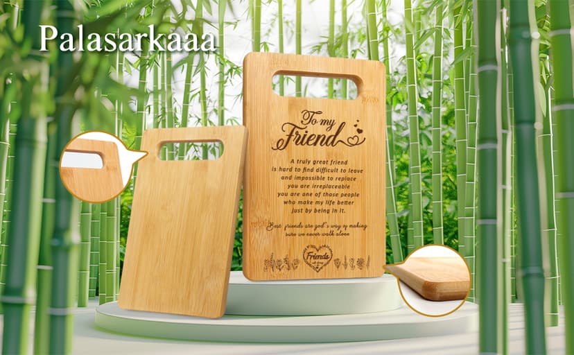 Best Friendship Birthday Gifts for Women Thank You Gifts for BFF Best Friend Kitchen Decoration Gifts for Bestie, Bamboo cutting board for Friend Christmas Gifts, Inspirational Quote Gifts from friend