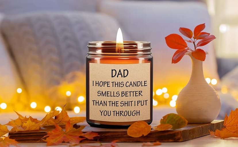 Father's Day Gifts for Dad Who Wants Nothing or Who Have Everything, Fathers Day Grandpa Bonus/Step Dad Gifts from Daughter Son Kids, Funny Gag Gift for Dads, Men Birthday Gift Ideas, Lavender Candle