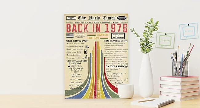 Vintage 50th Birthday Card, Happy 50th Birthday Gifts for Him Her, Funny 50 Year Old Birthday Gift Ideas for Couple, Unique 50th Birthday Decorations for Women Men