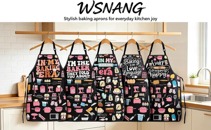 WSNANG Funny Baking Aprons with Pockets In My Baking Era Apron Bakers Gifts Pastry Chef Gift B0CZNY4F2J