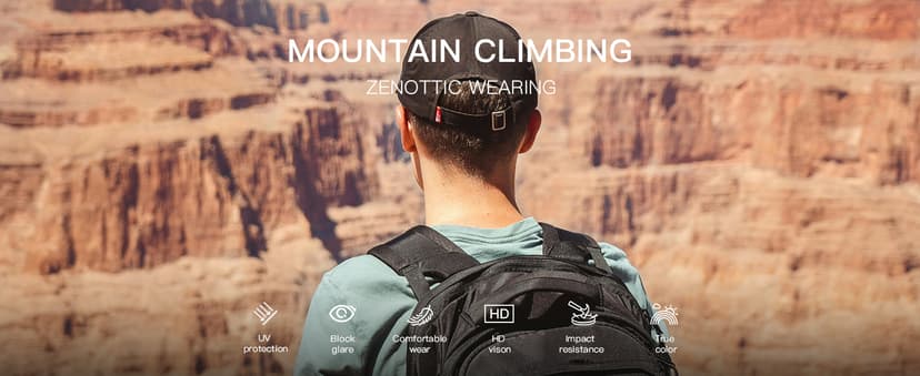 ZENOTTIC Polarized Sunglasses for Men Lightweight TR90 Frame UV400 Protection Square Sun Glasses