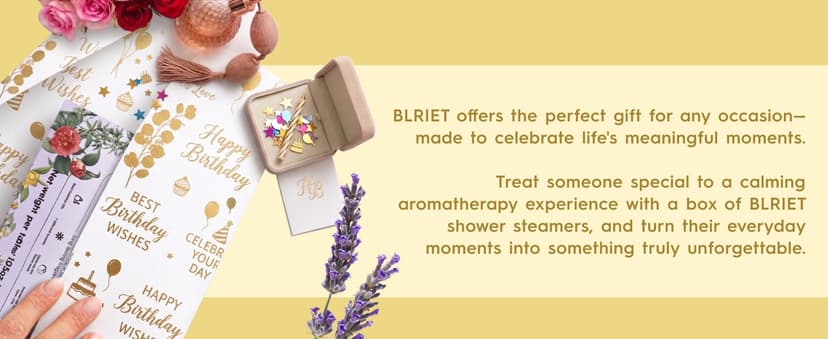 Shower Steamers Aromatherapy BLRIET 8 Pack Gifts for Women, Birthday Christmas White Elephant Gifts Stocking Stuffers for Adults Her Mom Him Home Spa Gym Natural Essential Oil Self Care Relaxation