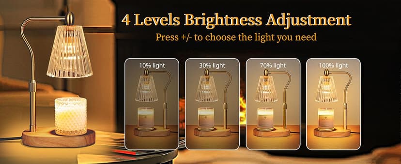Candle Warmer Lamp with Timer and Dimmer Adjustable Height for Home Room Decor, Brithday Gifts for Women, Candle Warmer for Scented Jar Candles Mother's Day Gifts