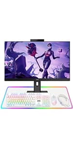Gaming All in one PC 24 Inch FHD Touchscreen, MTG Yama, Intel Core i5 10th Gen, 16GB RAM, 240GB NVME / 1TB SSD, AMD RX 550 4GB DDR5 Graphics, Webcam, RGB Combo, Windows 11 Home