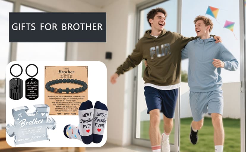 Brother Gifts from Sister - 4PCS Funny Birthday Gift for Brothers, Christmas Gift for Brother Men