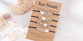 Tarsus 2/3/4/5/6 Pcs Best Friend Bracelets Bff Matching Heart Bracelet Best Friend Friendship Gifts for Women Friends Girls Teen