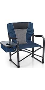 ALPHA CAMP Heavy Duty Canopy Camping Chair, 350 lbs Capacity Oversized Folding Chair with Adjustable Sunshade, Portable Sunshade Chair with Cup Holder for Beach, Fishing, Outdoor, Red