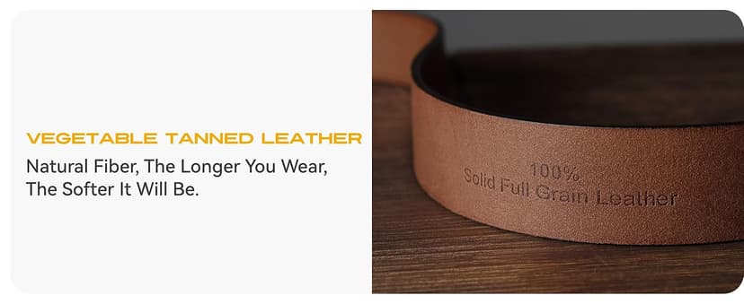 CHAOREN 1.5" Mens Belts Leather - Italian Full Grain Leather Belts - Ideal for Casul Jeans & Work Wear