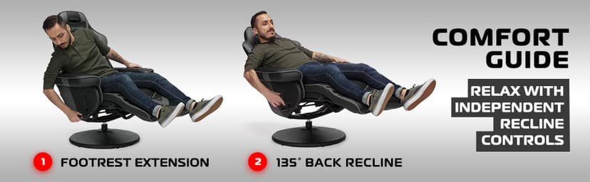 RESPAWN 900 Console Gaming Recliner with Footrest and Lumbar Support - Comfortable Ergonomic Gaming Chair with Headrest, No Wheels, Reclining, Heavy Duty, Racing Style Video Game Chairs - Gray Fabric