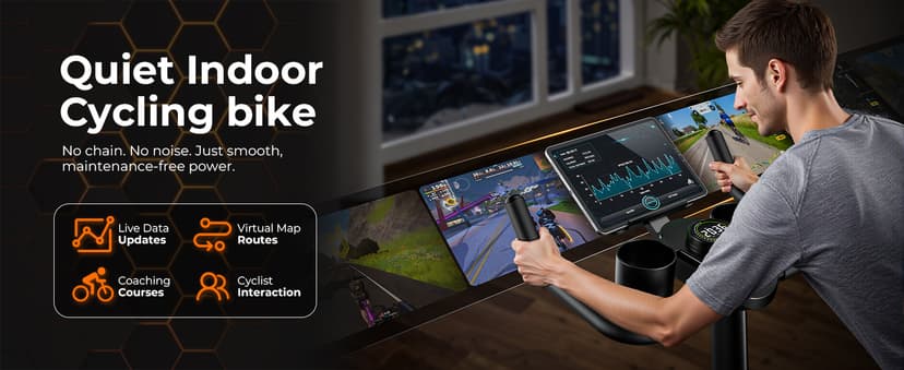 OWLSKY Exercise Bike with APP, Magnetic Resistance Indoor Cycling Bike, 300 lbs Capacity Quiet Stationary Bike for Home Gym Cardio Workout