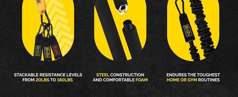 Tube Resistance Bands for Working Out Men and Women - Exercise Bands Resistance Bands Set, Resistance Band Bar, Handles, Ankle Straps, Foot Straps and Door Anchor