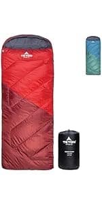 Teton Celsius Regular, 25F, 20F, 0F Degree Sleeping Bags, All Weather Bag for Adults and Kids, Camping Made Easy and Warm, Travel Sack Included