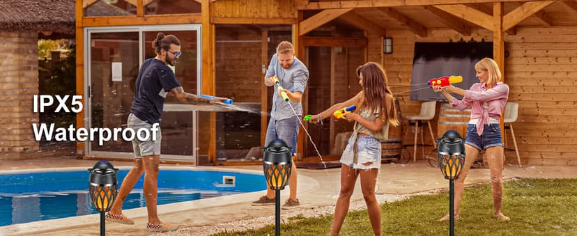 BT 5.0, Wireless Torch Lantern Atmosphere Decor for Patio Yard Pool Party Camp, Housewarming Gifts for Men/Women 2 Pack Outdoor Bluetooth Speakers with Flame Flickers Light IPX5 Waterproof B0B2W2FKLC