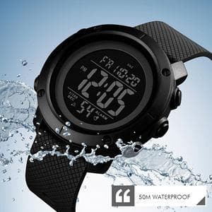 SNE Digital Watch Sports Waterproof Military Back Light Small Watch for Men Black 1426