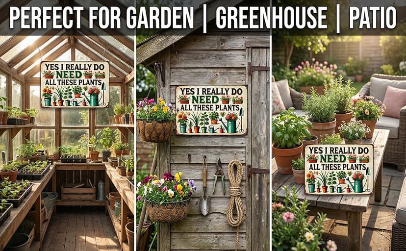 Bestylez Garden Gifts I Really Need All These Plants Vintage Gardening Signs for Home Garden Greenhouse Living Room Bedroom Yard Outdoor Decor 8X12 Inch (3362) B0F246BKWY