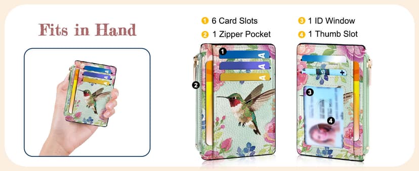 Tipmile Credit Card Holder for Women Slim Minimalist Front Pocket RFID Blocking Wallet Small Compact Card Case with ID Window, Vibrant Pink