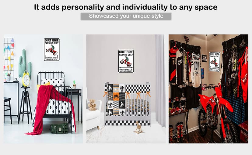 Dirt Bike Accessories Boys Motorcross Gifts Funny Dirty Bike Parking Only Vintage Tin Sign for Man Cave Boy's Room Garage Wall Decor 8x12 Inch (3064)