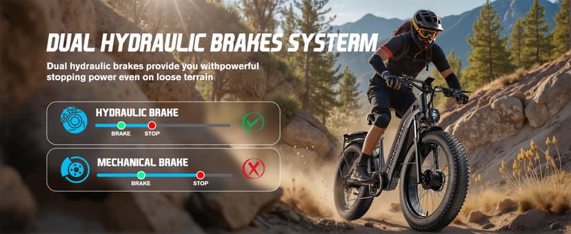 Dual Motor Ebike, 3000W Electric Bike for Adults, 52V 20Ah 26" Fat Tire Fast Ebike Max 38 Mph, up to 90 Miles, Off-Road Mountain E-Bike for Men Women, Step-Through Design