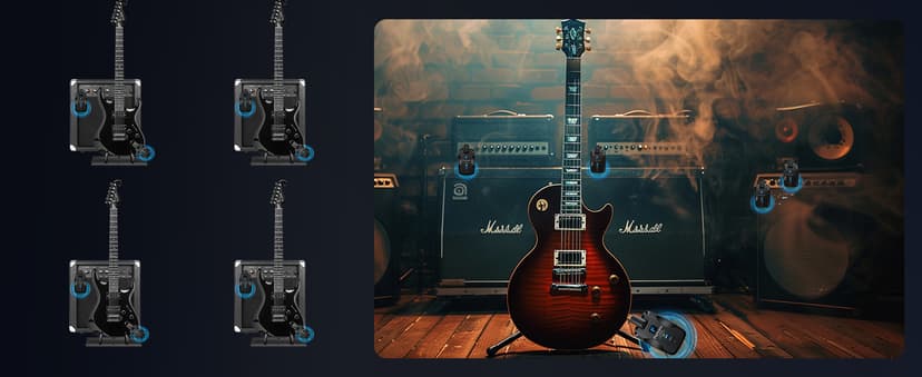 FW2D Wireless Guitar System Exclusive Mute Plug, 2.4 GHz Wireless Guitar Transmitter Receiver, 10H Working Cordless Guitar Transmitter Rechargeable USB C for Acoustic Electric Guitar Bass Ukulele etc