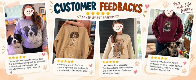 Personalized Pet Photo Design, For Pet Lovers, Everyday & Holiday Wear, Soft Cotton Blend, Meaningful Gift Custom Sweatshirt, Dog Mom & Cat Mom Sweatshirt, Pet Photo Gift B0CN32WK1K