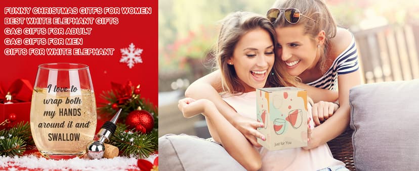 Funny Wine Glasses For Women, Best White Elephant Gifts 2025, Gag Gift For Women, Gifts For Wine Lovers, Birthday Present For Adults Her Men, Frined, Funny Gift For Men Coworker, Boss, Employee