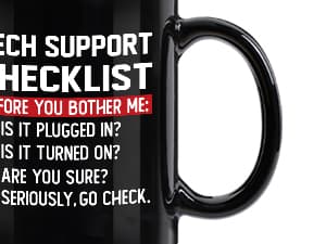 YHRJWN Tech Support Gifts Checklist Mug, Christmas Gifts for IT Tech Guys, Technicians, Programmers, Funny Gift for IT Lovers, Engineers - Computer Geek Novelty Cup Coffee Mug 11 Oz