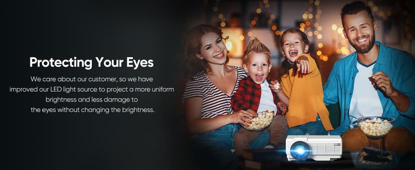 Projector with Two-way Bluetooth, Mini Projector with Projector Screen, Full HD 1080P Portable Video Projector, Home Movie Projector Compatible with HDMI/USB/Smartphone