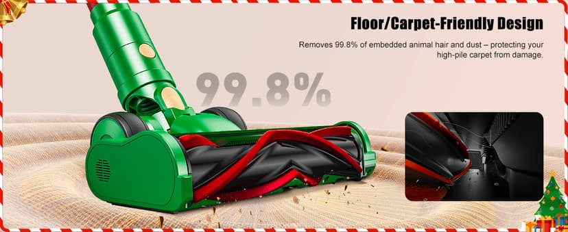 Cordless Vacuum Cleaner, 46Kpa//500W/55Mins Vacuum Cleaners for Home, Self-Standing Stick Vacuum, LED Display & Anti-Tangle, Lightweight Rechargeable Vacuum for Carpet, Floor