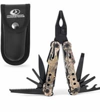 Mossy Oak Survival Hunting Knife with Sheath, 15-inch Fixed Blade Tactical Bowie Knife with Sharpener & Fire Starter for Camping, Outdoor, Bushcraft