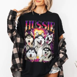 Generic Personalized Bootleg Rap Shirts for Girlfriend & Boyfriend, Custom Tee with Vintage Face Photo, Gift Idea for Birthday and Valentines Day Black, Small-XX-Large