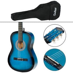 ZENY 38 inch Acoustic Guitar Full Size Beginners Package Kit for Right-handed Starters Kids Music Lovers w/Case, Strap, Pitch Pipe and Pick (Blue)
