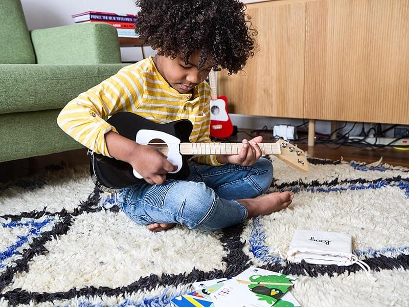 Loog Mini Acoustic kids Guitar for Beginners 3-strings Ages 3+ Learning app and lessons included