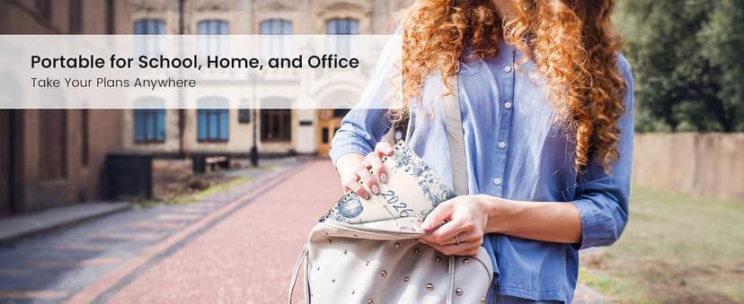 2026 Planner, Weekly and Monthly Calendar Planner for Women, Jan 2026 - Dec 2026, Hardcover Planning Agenda Book with Tabs, Spiral Bound, Inner Pocket, Perfect for School Office Supplies, 6.3" x 8.5" - Wildflowers