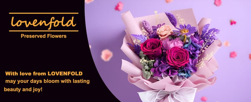 lovenfold Flowers for Delivery,Preserved Flowers Bouquets,Purple Rose Bouquets That Last 1-3 Years,Birthday Flowers Gifts for Women Mom Grandma Wife Friends