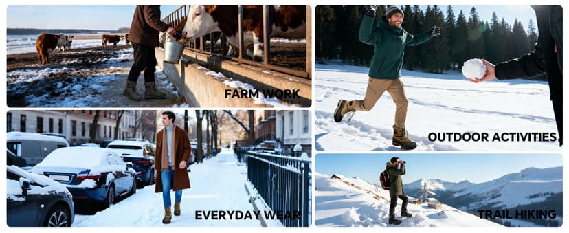 Nextpath Men's Snow Boots Winter Boots For Men Waterproof Insulated Winter Work Boots For Men 8 Inch Snow Hiking Boots