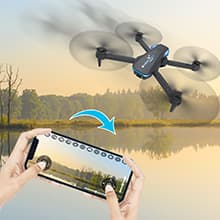 Drone with 1080P Camera for Beginners and Adults, Foldable Remote Control Quadcopter with Voice Control, Gestures Selfie, Altitude Hold, One Key Start, 3D Flips, 2 Batteries, Toy for Beginners
