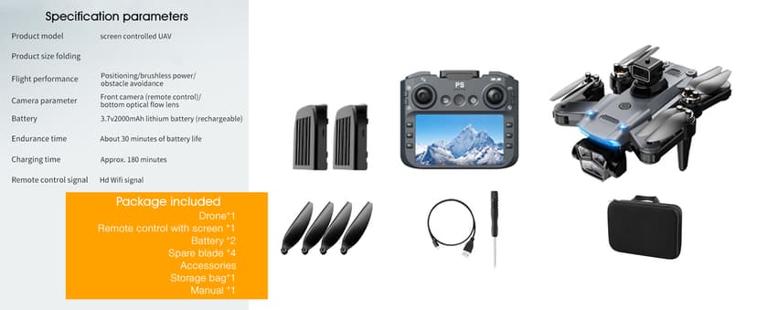 4K Drone with Camera for Adults, FPV Foldable Quadcopter with 4.3" Screen Remote Controller, Brushless Motor,Obstacle Avoidance,Under 249g,One-Key Takeoff & Auto Follow,2Batteries,Portable HD Drone