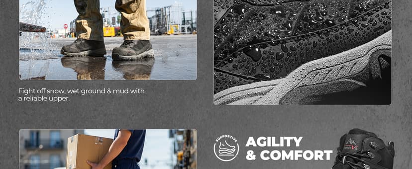 NORTIV 8 Waterproof Steel Toe Boots for Men Slip Resistant Safety Industrial Boots Paladin-Steel