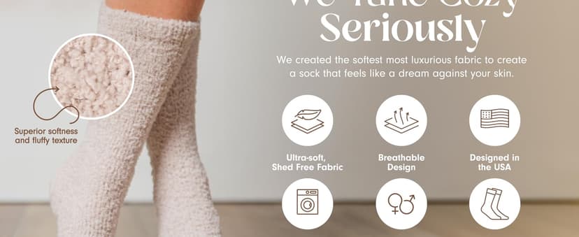 Unboxme Gifts Warm & Cozy Ultra-Luxe Cloud Sock for Women & Men - Super Soft Luxurious Fabric Sleep Socks