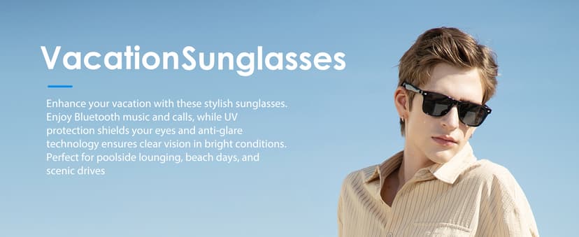 AI Glasses for Men & Women, Smart Glasses Powered by ChatGPT, AI Real-time Translation with 145 languages, 11H Music Play, Bluetooth Sunglasses with Polarized Lens, UV Protection for Daily Use, Travel