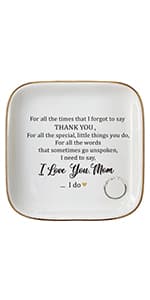 Scwhousi Ring Dish Jewelry Tray for Friend Mom Sister Maid of Honor,Birthday Mother's Day Christmas Gifts